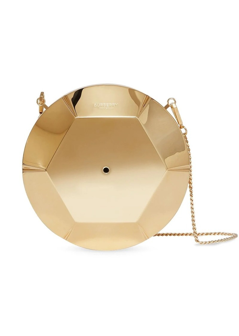 Burberry Micro Paillette Shaped Clutch In Oro Platino