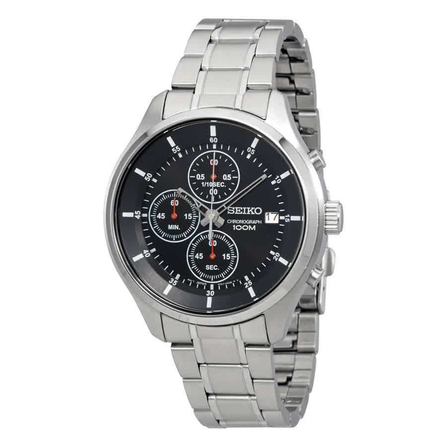 Seiko chronograph sales black dial
