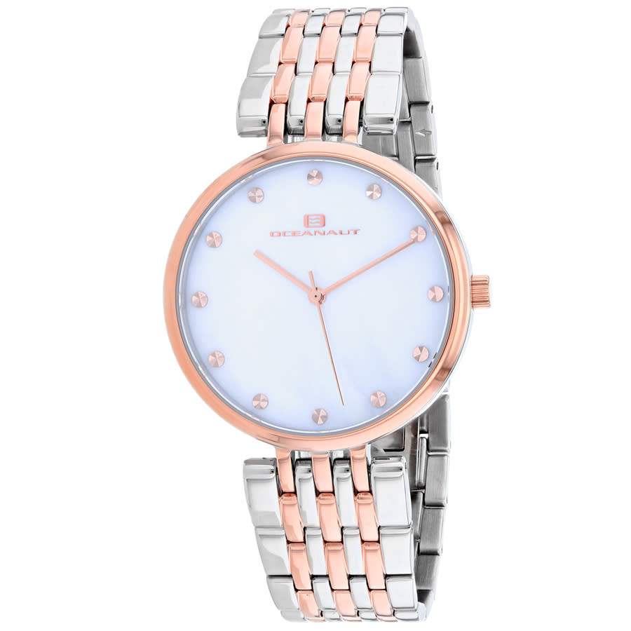 Oceanaut Aerglo Quartz Ladies Watch Oc2202 In Two Tone  / Gold Tone / Mop / Mother Of Pearl / Rose / Rose Gold Tone