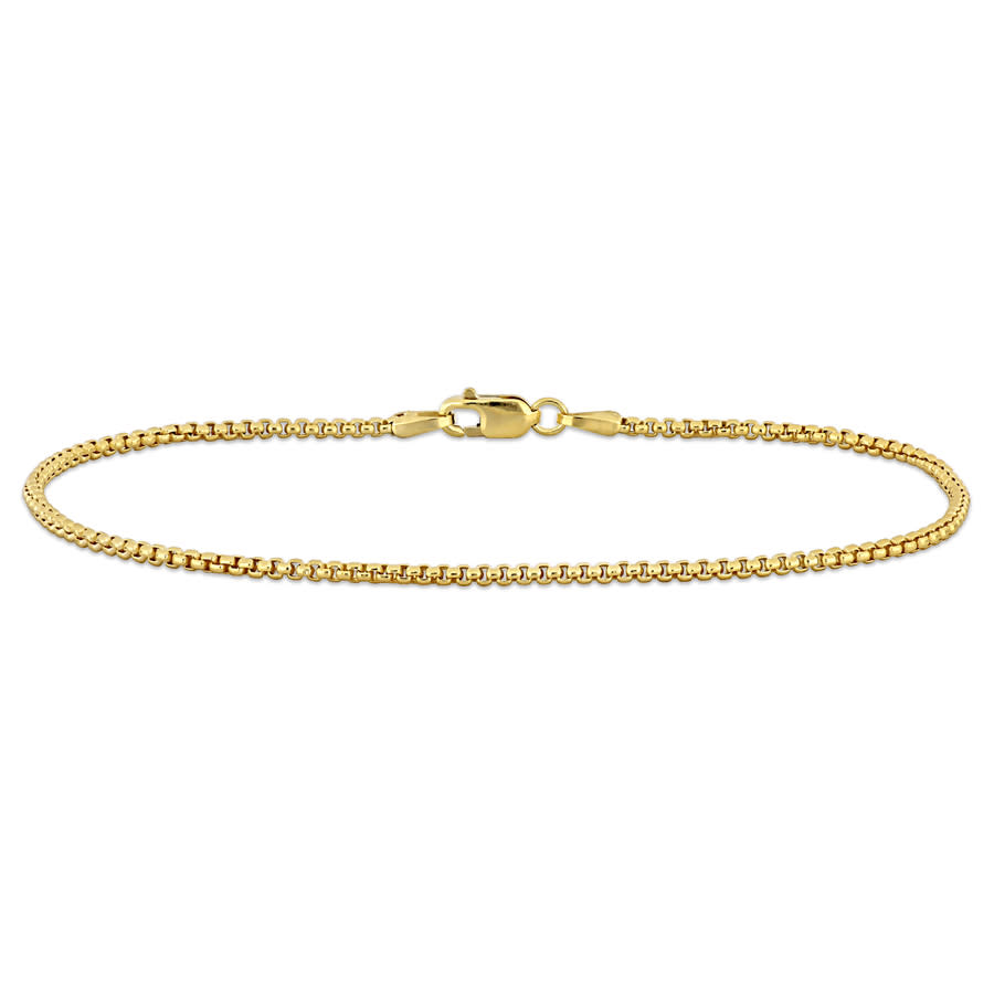 Amour 1.6mm Hollow Round Box Link Bracelet In 10k Yellow Gold -9 In