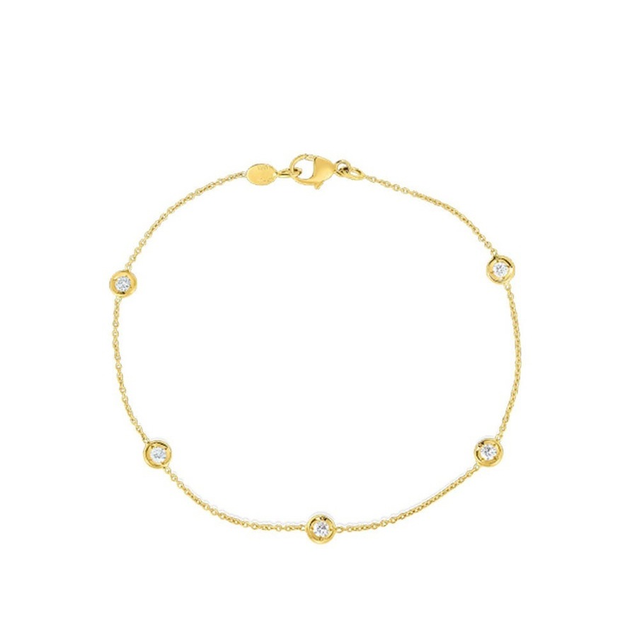 Roberto Coin Diamonds By The Inch Yellow Gold 5 Station Bracelet - 001316aylbd0