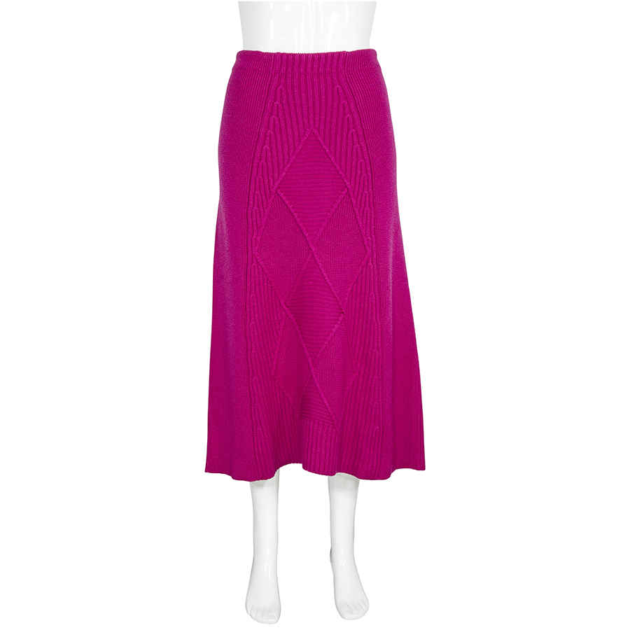 Kenzo Ladies Fucsia Texture Midi Flare Skirt