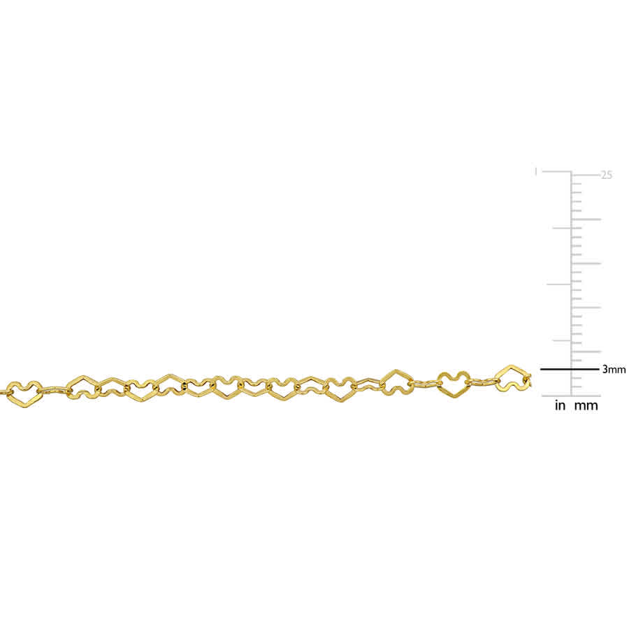 Amour 3mm Heart Link Bracelet In 14k Yellow Gold - 7.5 In. In Yellow