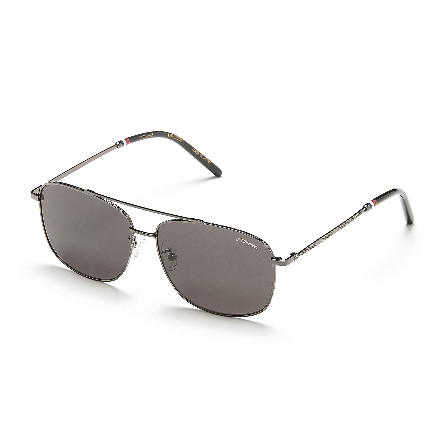 Dupont Grey Aviator Unisex Sunglasses Dp 6668 1 62 In Grey / Ruthenium