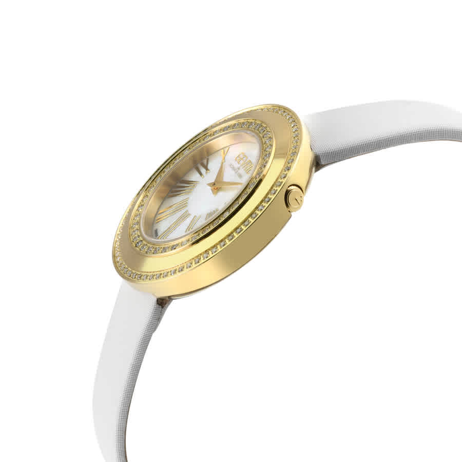 Shop Gevril Gandria Mother Of Pearl Dial Ladies Watch 12221 In Gold Tone / Mop / Mother Of Pearl / White / Yellow