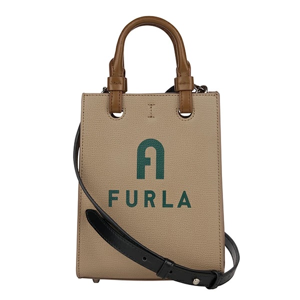 Furla Ladies Greige / Jasper Varsity Style Mini Tote In Greige