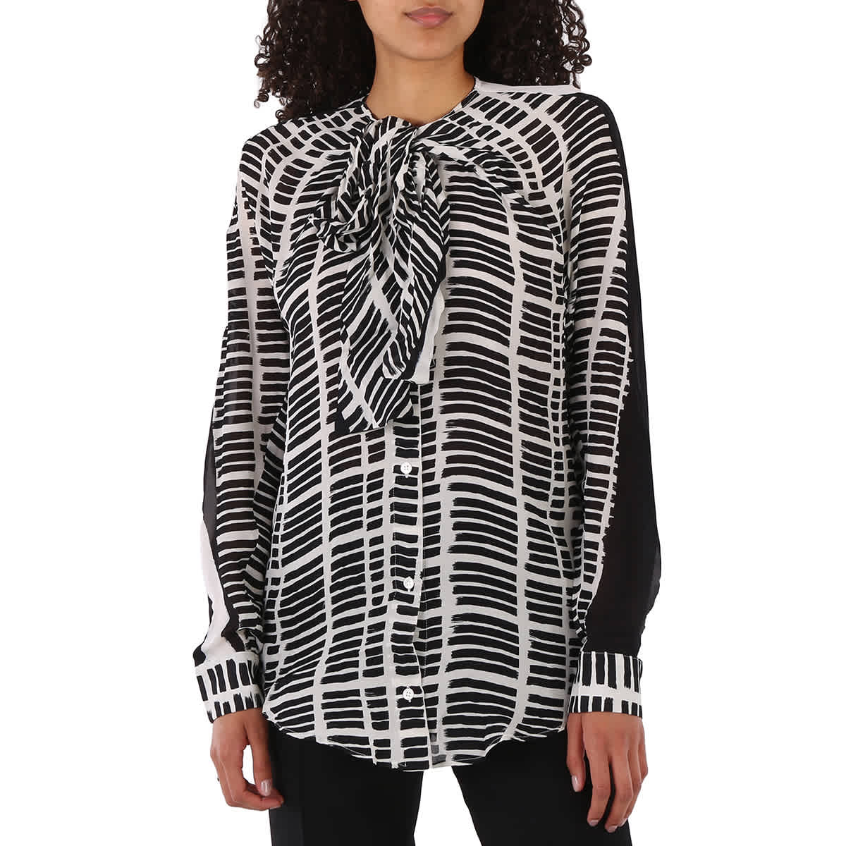 ATLEIN ATLEIN LADIES BLACK GEORGETTE SHIRT