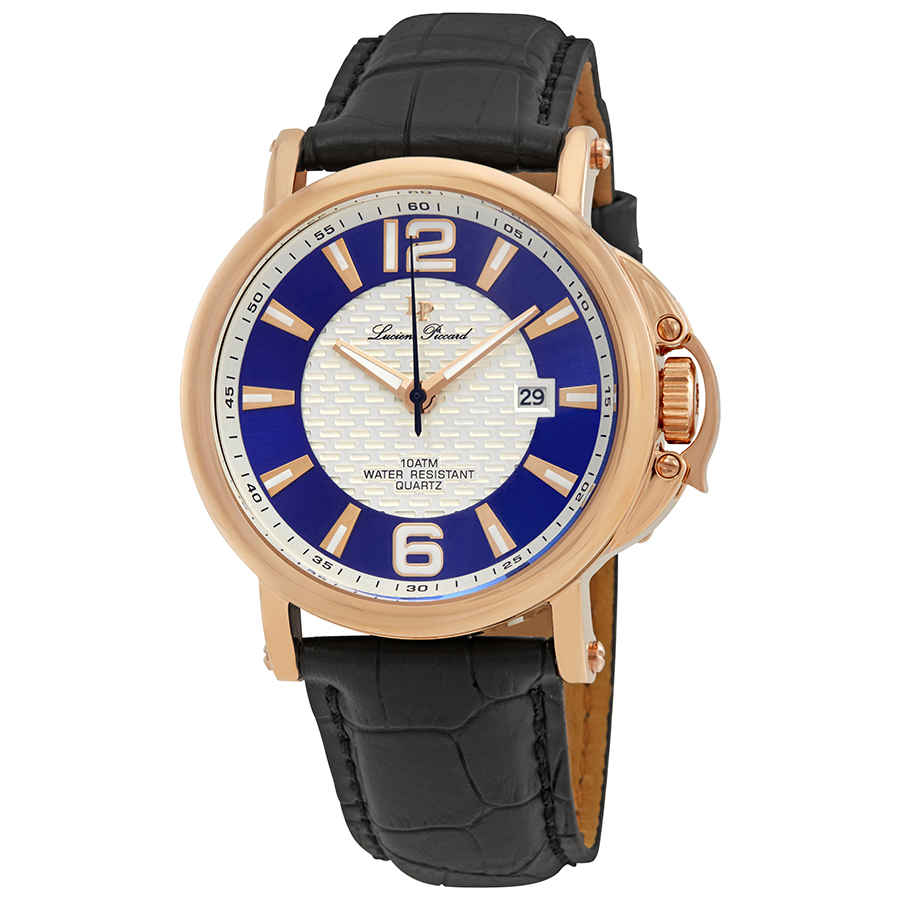 LUCIEN PICCARD TRIOMF BLUE MENS WATCH LP-40018-RG-03-SC