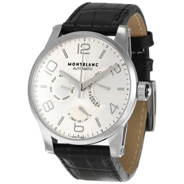 Montblanc Timewalker Automatic Silver Dial Mens Watch 102367 In Black,silver Tone