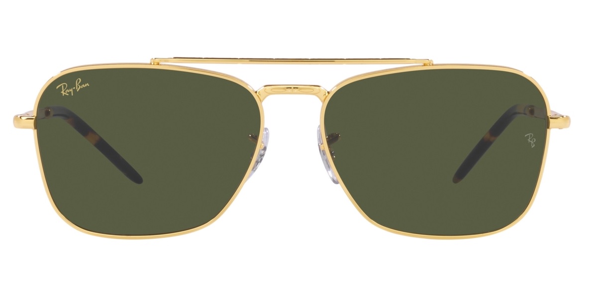 Ray Ban Rb3636 919631 Navigator Sunglasses In Gold / Green