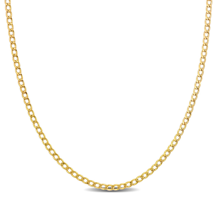 Amour 2.3mm Curb Link Chain Necklace In 10k Yellow Gold - 16 In