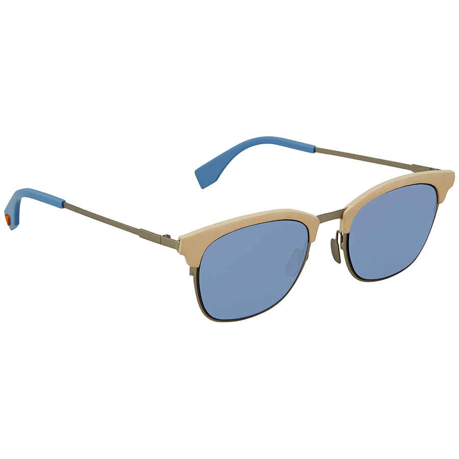 Fendi Blue Square Sunglasses Ff 0228/s Scb/ku 50 In Beige,blue