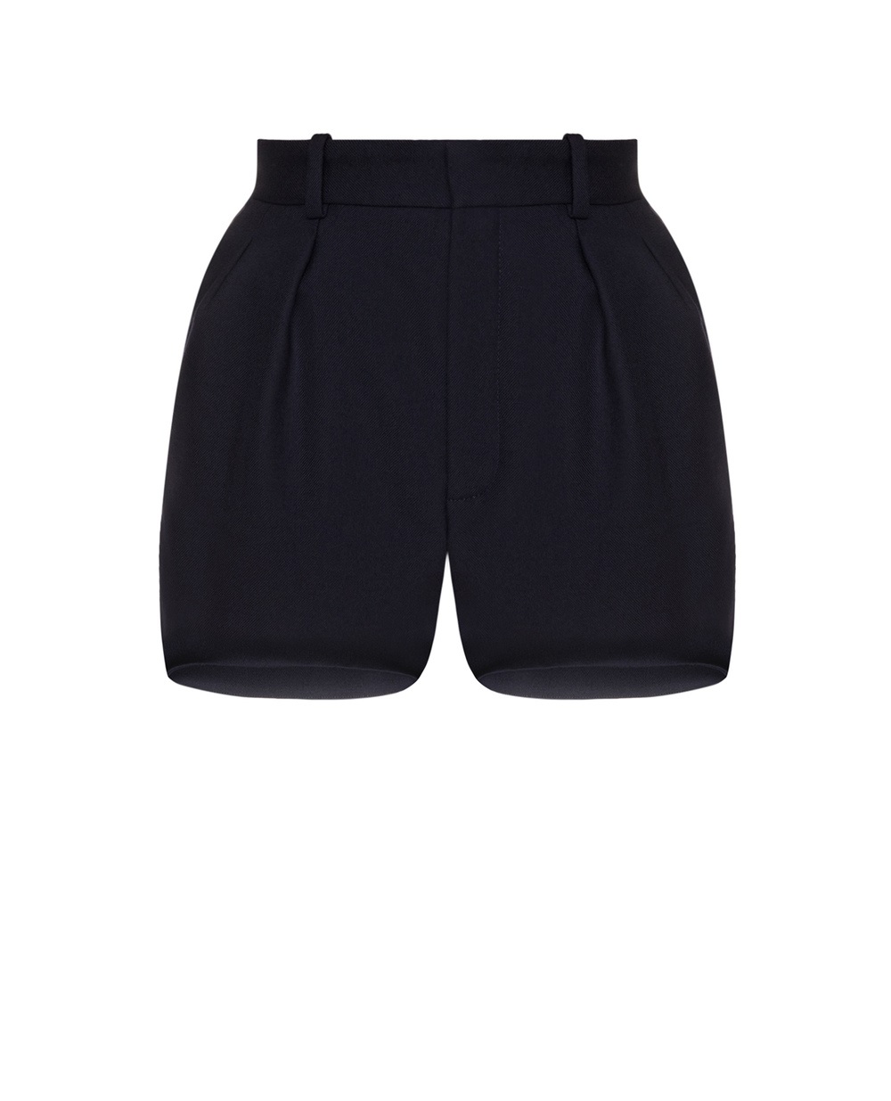 Saint Laurent Ysl Navy Tailored Wool Short