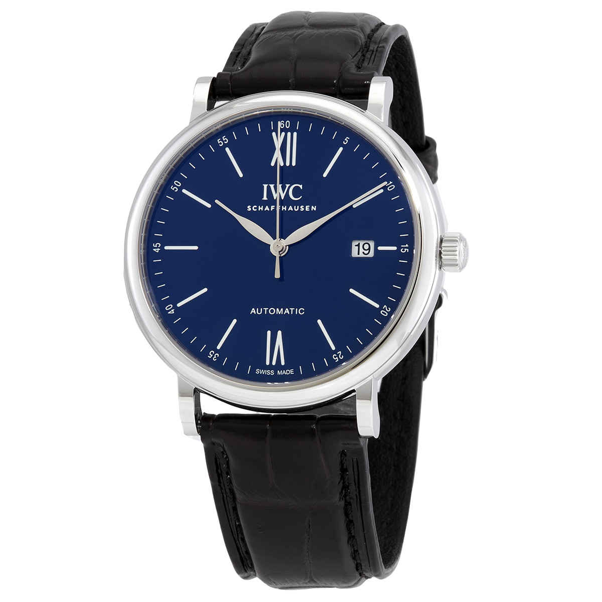 Iwc Schaffhausen Iwc Portofino Automatic  150 Years  Blue Dial Mens Watch Iw356518 In Black / Blue