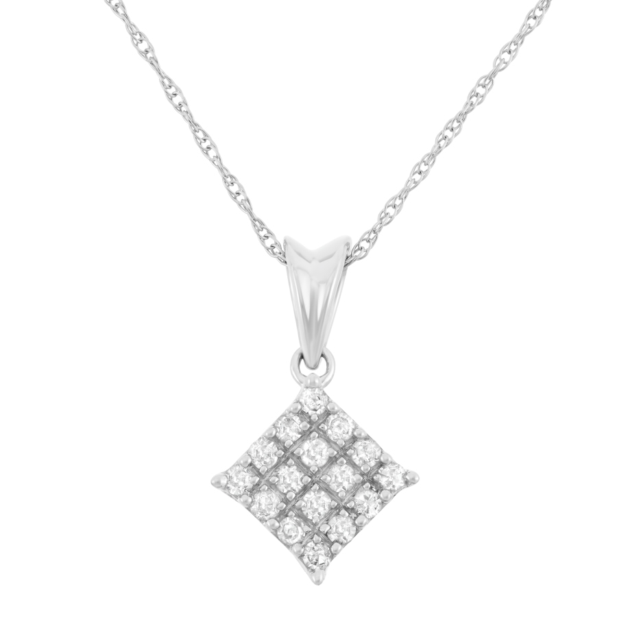 Hetal Diamonds 1/5 Cttw 10kt White Gold Diamond Necklace Pd1733_w In Gold Tone,white