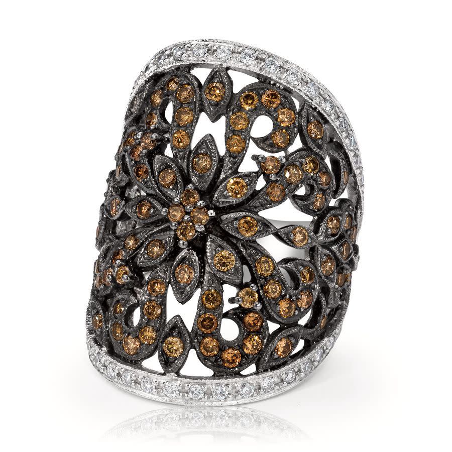 Le Vian Ladies Chocolate Diamonds Fashion Ring In 14k Vanilla Gold In Brown