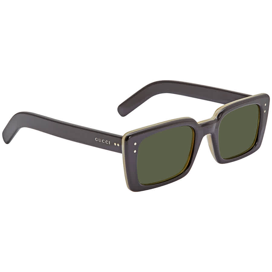 GUCCI GREEN RECTANGULAR 52MM SUNGLASSES GG0539S 005 52