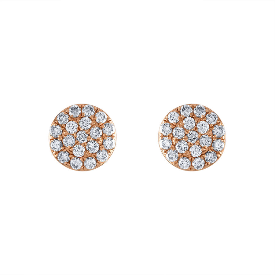 Tresorra 18k Rose Gold Diamond Cluster Earrings In Yellow