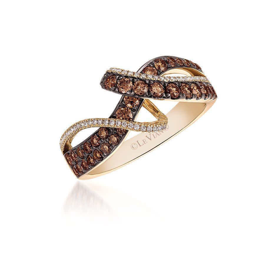 Le Vian Ladies Chocolate Diamonds Fashion Ring In 14k Honey Gold In Brown