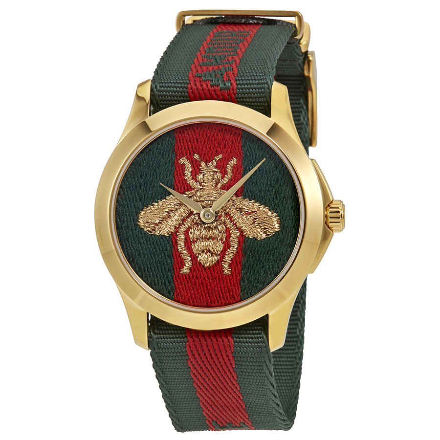 Gucci Swiss Le Marche Des Merveilles Unisex Quartz Watch Ya126487 In Gold Tone,green,red,two Tone,yellow