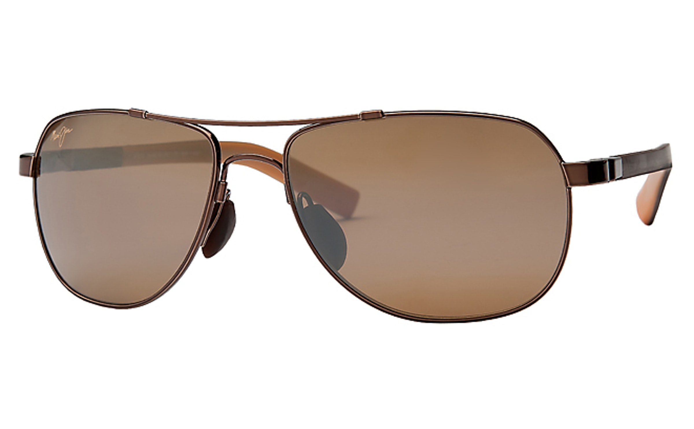 Maui Jim H327-23 Guardrails Polarized Navigator Sunglasses In Bronze / Copper / Metallic