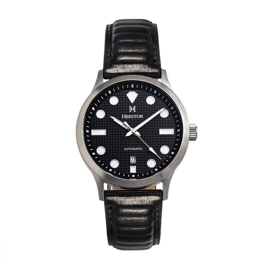 HERITOR BRADFORD AUTOMATIC BLACK DIAL MENS WATCH HERHS1102
