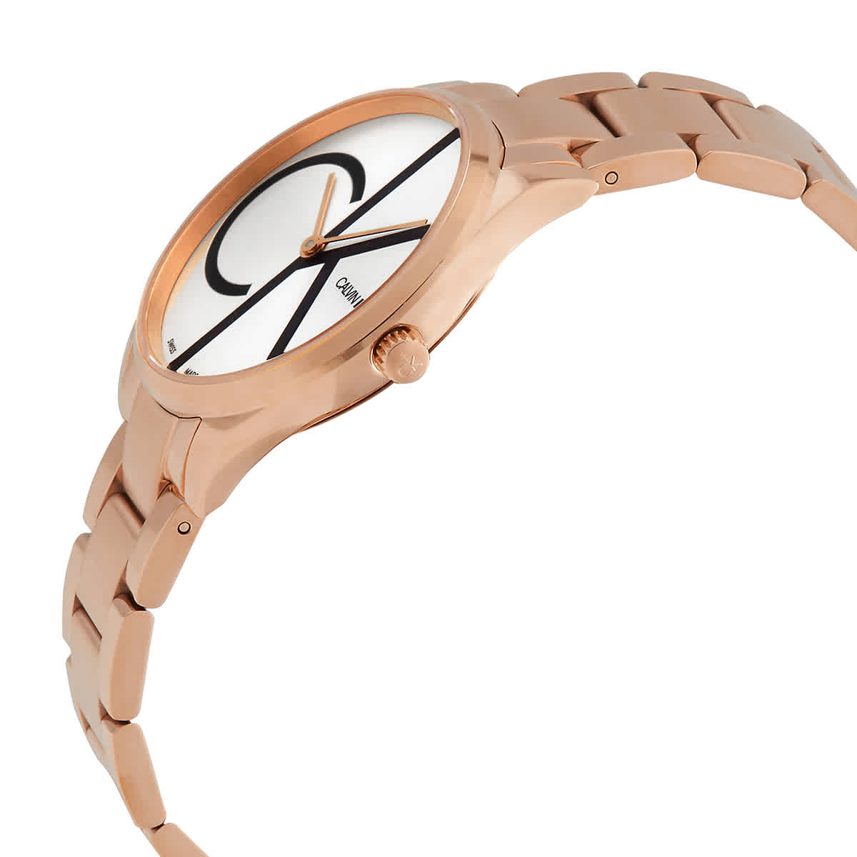 Shop Calvin Klein Quartz Silver Dial Ladies Watch K4n23x46 In Gold Tone / Rose / Rose Gold Tone / Silver