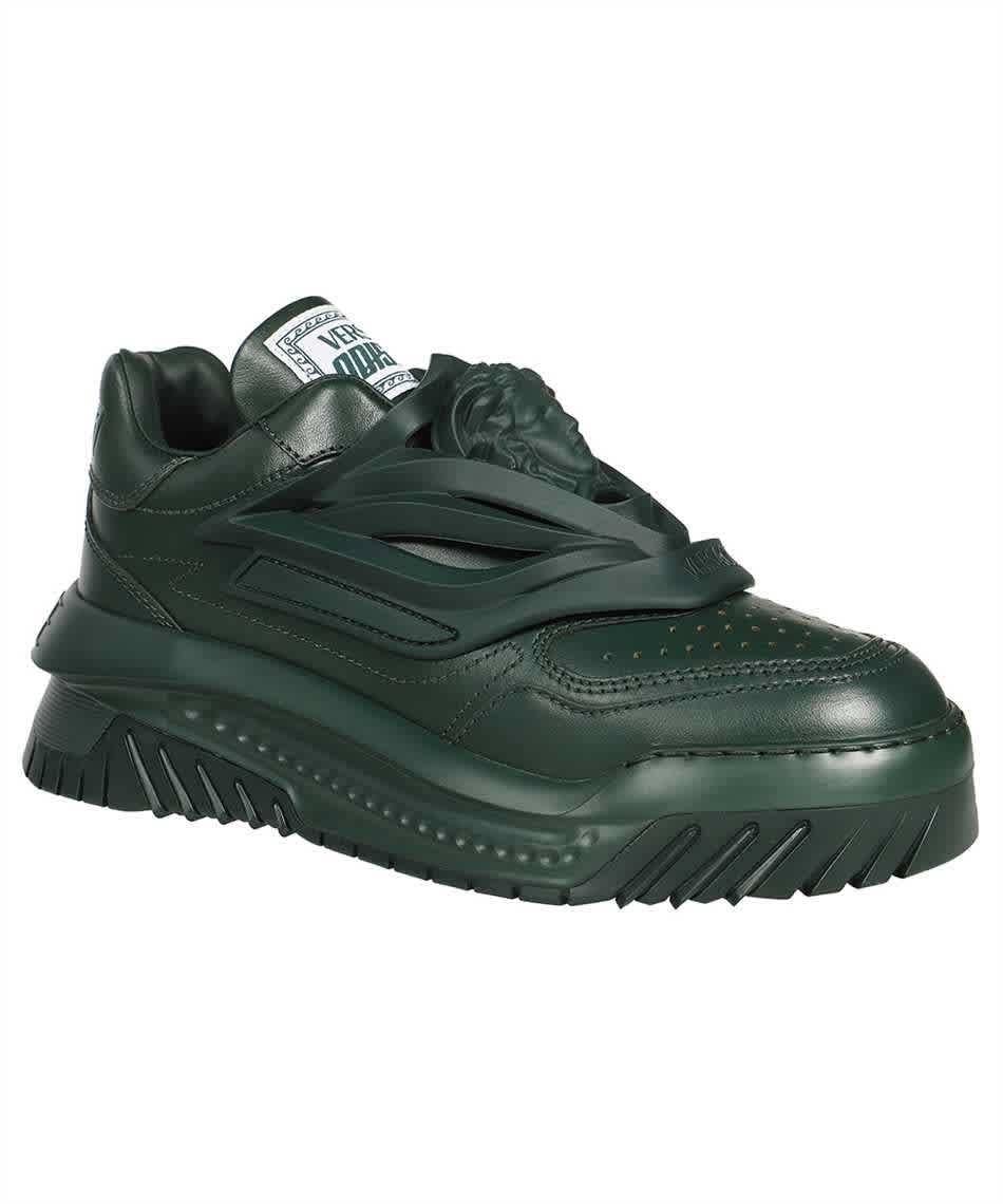 Versace Odissea Chunky Leather Trainers In Green
