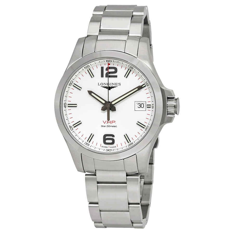 Pre-owned Longines Conquest V.h.p. Silver Dial Mens Watch L3.716.4.76.6 In Grey / Silver