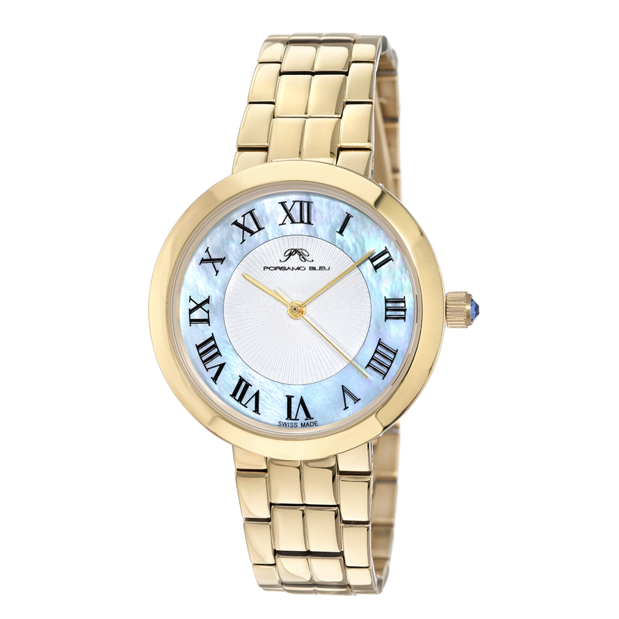 Shop Porsamo Bleu Helena Quartz White Dial Ladies Watch 1072bhes In Gold Tone / White / Yellow
