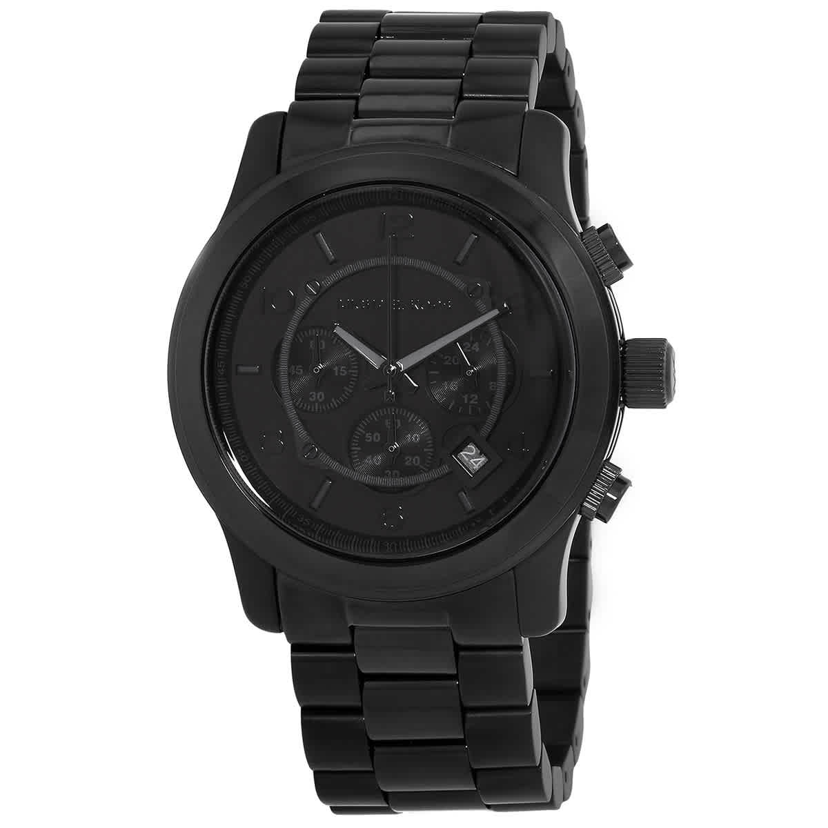 Michael Kors Oversized Runway Chronograph Quartz Black Dial Mens Watch MK9073