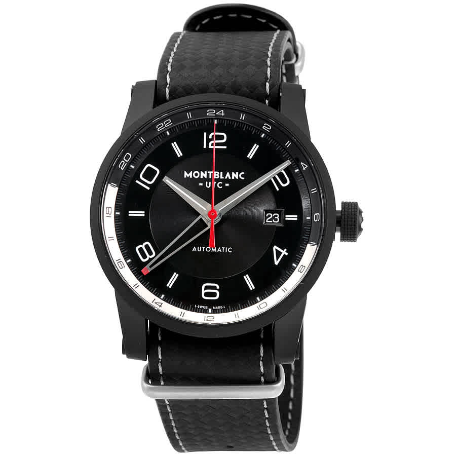 MONTBLANC TIMEWALKER URBAN SPEED UTC E-STRAP AUTOMATIC BLACK DIAL MENS WATCH 113828