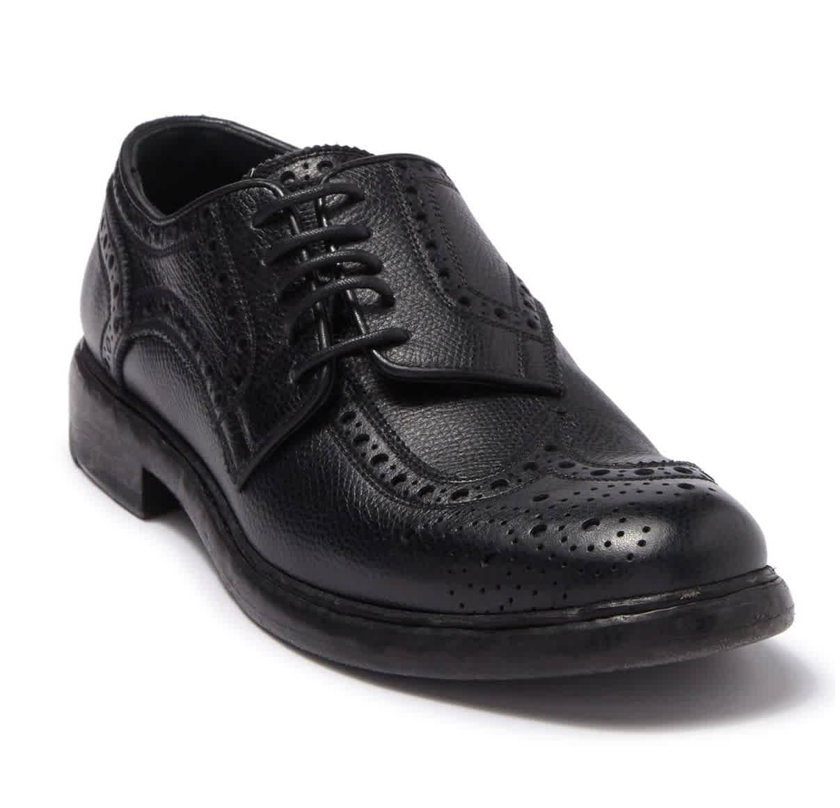 BURBERRY LADIES BLACK RAYFORD MEDALLION LEATHER DERBY