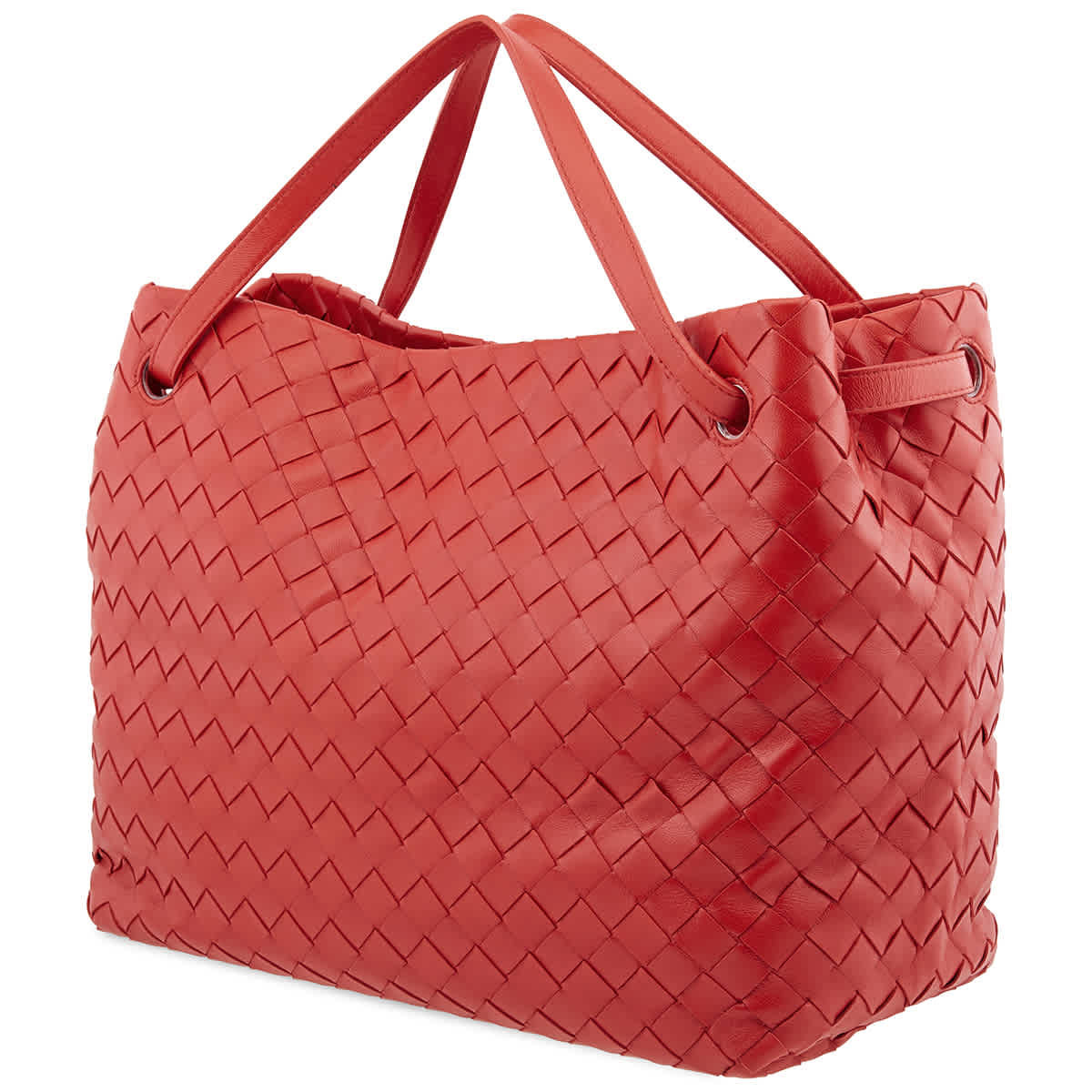 Bottega Veneta Ladies Intrecciato Weave Tote Bag In Red