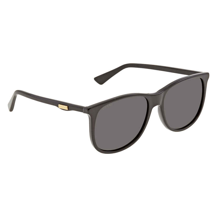 Gucci Grey Rectangular Unisex Sunglasses Gg0263s 001 57 In Black,grey