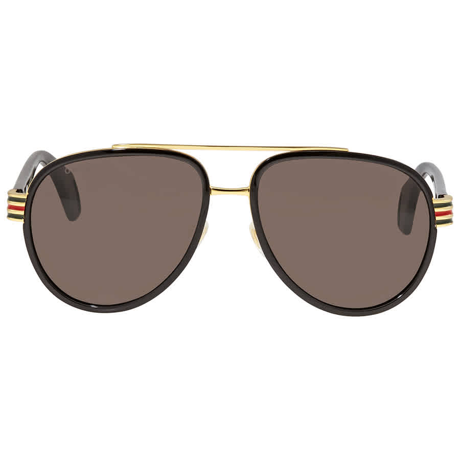 Gucci Brown Aviator Mens Sunglasses Gg0447s 003 58