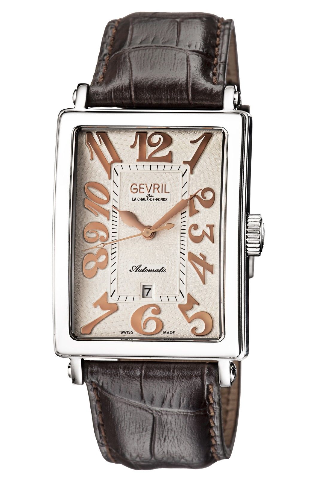 Gevril Avenue Of Americas Automatic Mens Watch 5060 In Brown,gold Tone,silver Tone,white