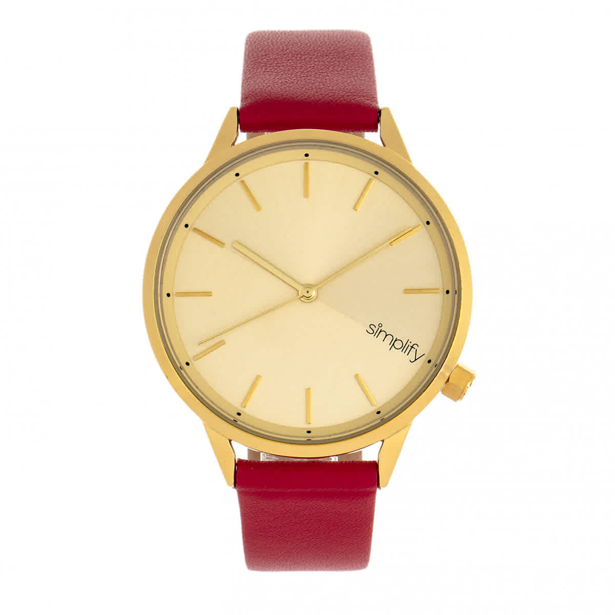 Shop Simplify The 6700 Quartz Gold Dial Unisex Watch Sim6706 In Red   / Gold / Gold Tone