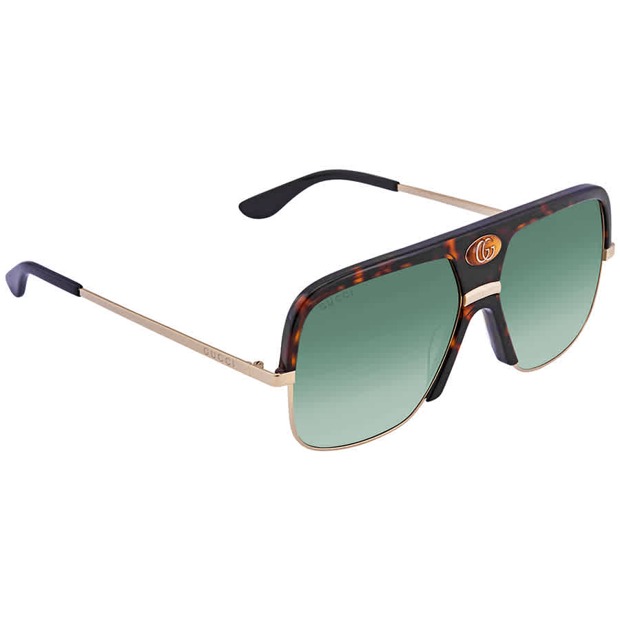 Gucci Light Green Gradient Browline Mens Sunglasses Gg0478s 002 59 In Gold Tone,green