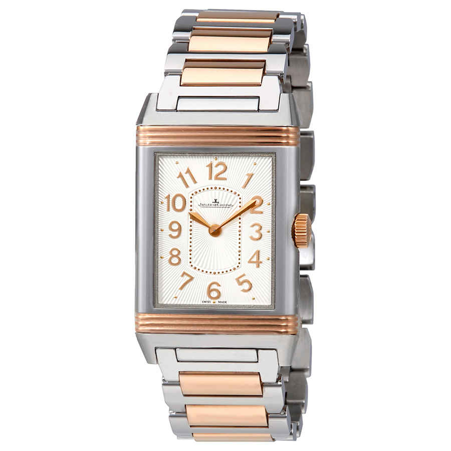 Jaeger-lecoultre Grande Reverso Silver Dial Steel And 18kt Rose Gold Ladies Watch Q3204120 In Gold / Rose / Silver