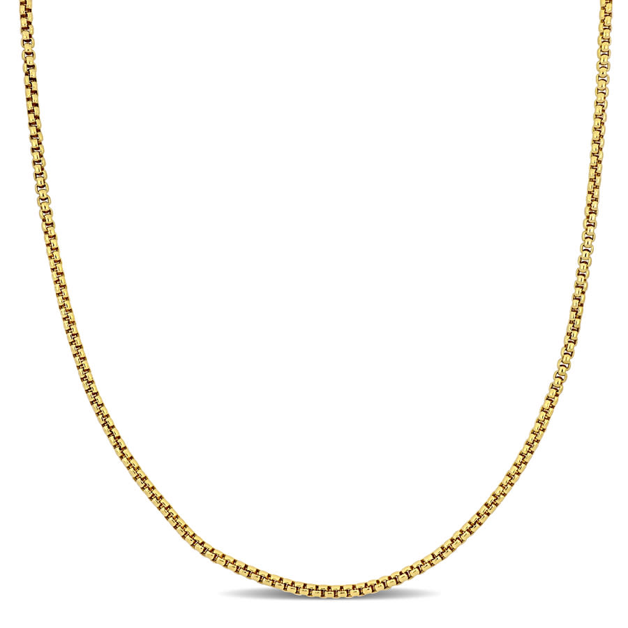 Amour 14k Yellow Gold Hollow Round Link Chain Necklace 16