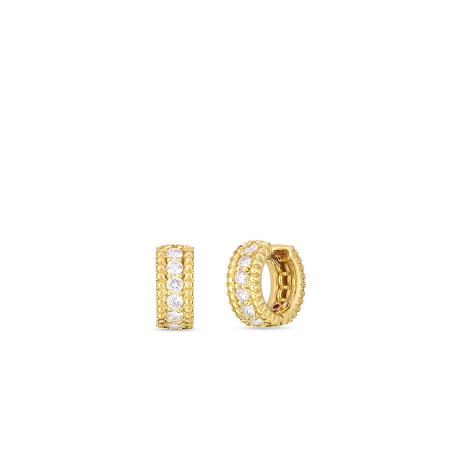 Roberto Coin Women's Siena 18k Gold & Diamond Huggie Hoop Earrings In Yellow