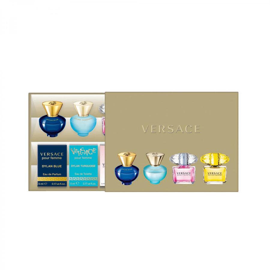 Versace Ladies Mini Set Gift Set Fragrances 8011003871711 In Blue / Turquoise / Yellow