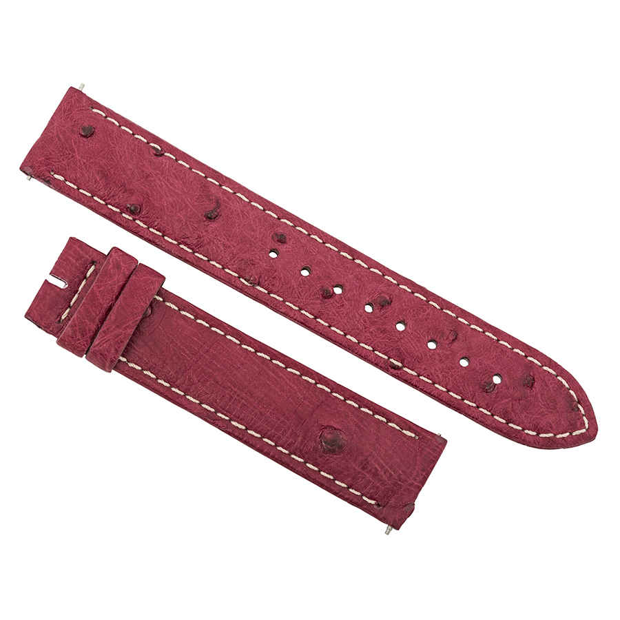 Hadley Roma Matte Bougainvillea Ostrich Leather Strap In Pink