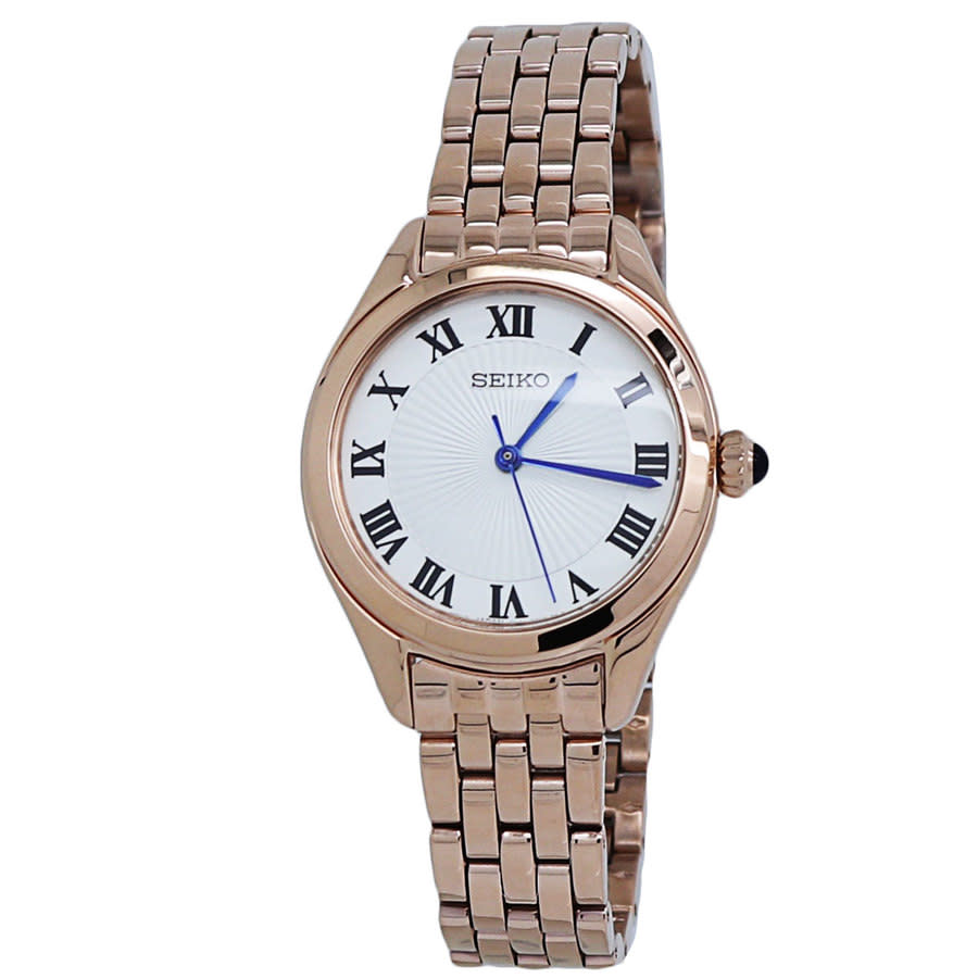 Seiko Classic Quartz White Dial Ladies Watch Sur332 In Blue / Gold Tone / Rose / Rose Gold Tone / White