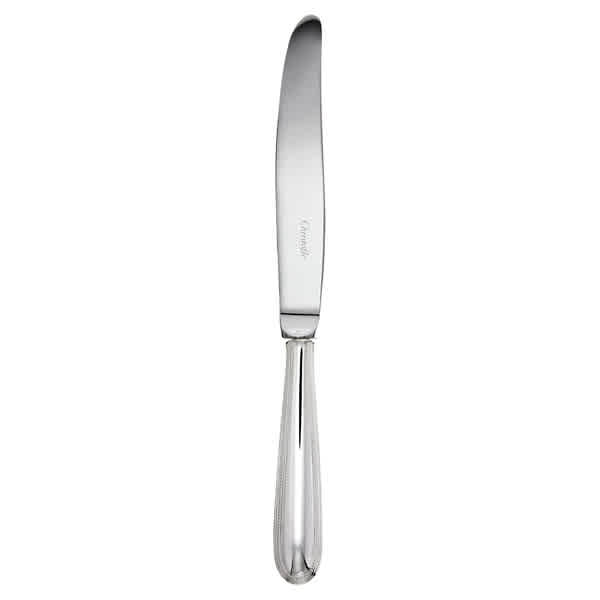 Christofle Silver Plated Perles Dinner Knife 0010-009 In Silver