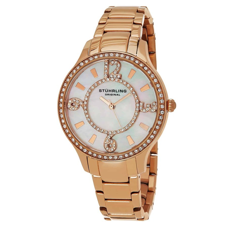 Stuhrling Original Vogue White Dial Ladies Watch M15309 In Gold Tone / Rose / Rose Gold Tone / White