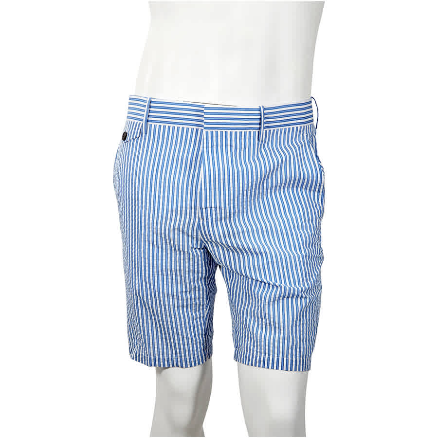 BURBERRY MENS NAVY SERPENTINE STRIPE SHORTS