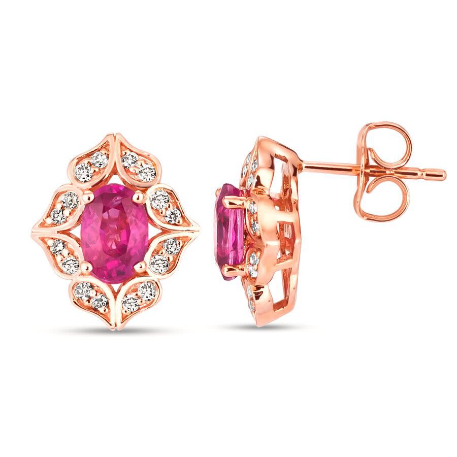 Le Vian Passion Ruby Earrings Set In 14k Strawberry Gold In Red