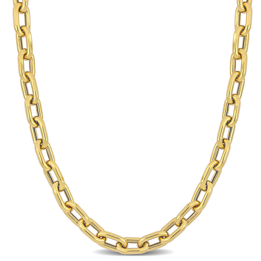 Amour 7mm Oval Link Necklace In 18k Yellow Gold